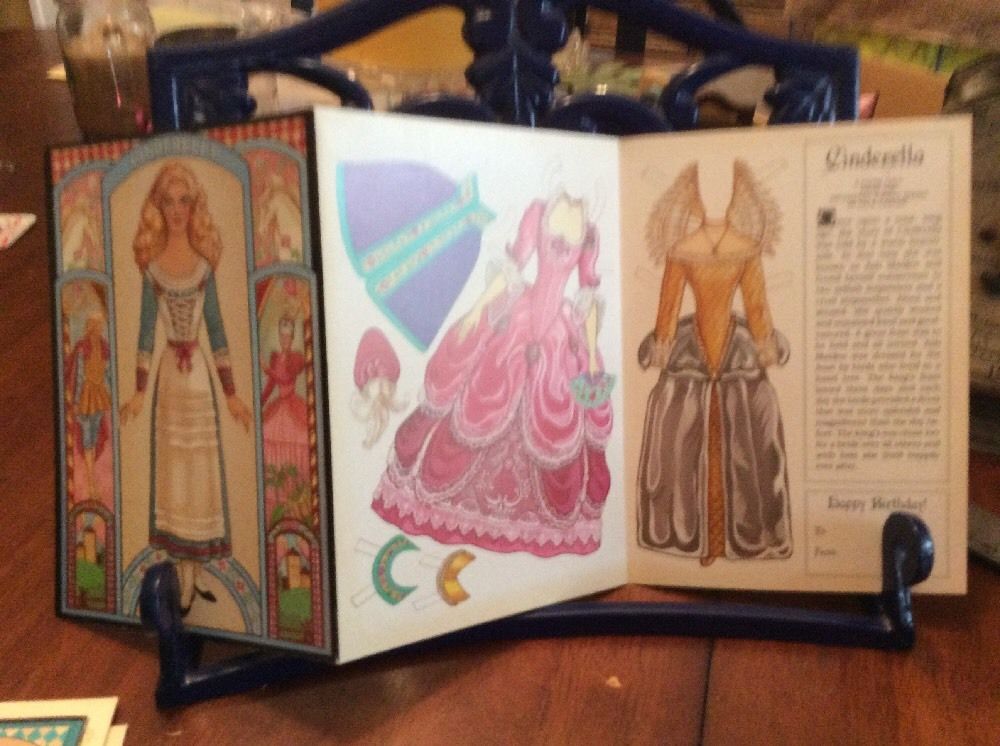 Vintage CINDERELLA PAPER DOLL CARD. PECK-GANDRE ENCHANTED FOREST SERIES.1990