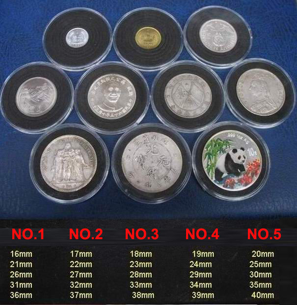 10x Adjustable Coins Challenge US Dollars Badge Capsules Case Holder 16-41mm BK