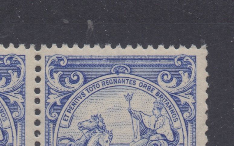 Barbados. 1938. sg251bb. 2 1/2 D Blue Strip X 3 with Ornament error. on *