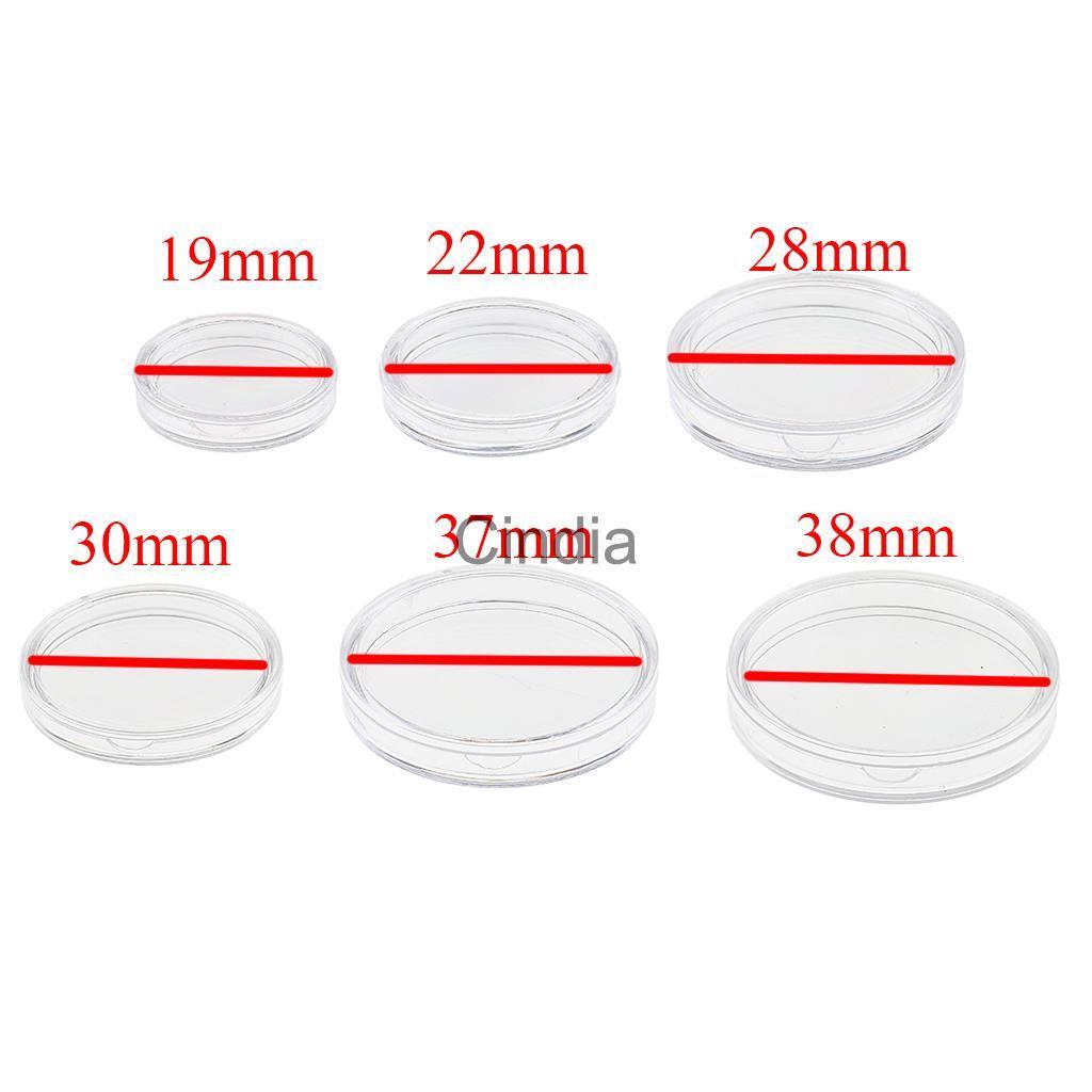 100pcs 19mm Clear Plastic Coin Capsule Holders Display Case Box Collection