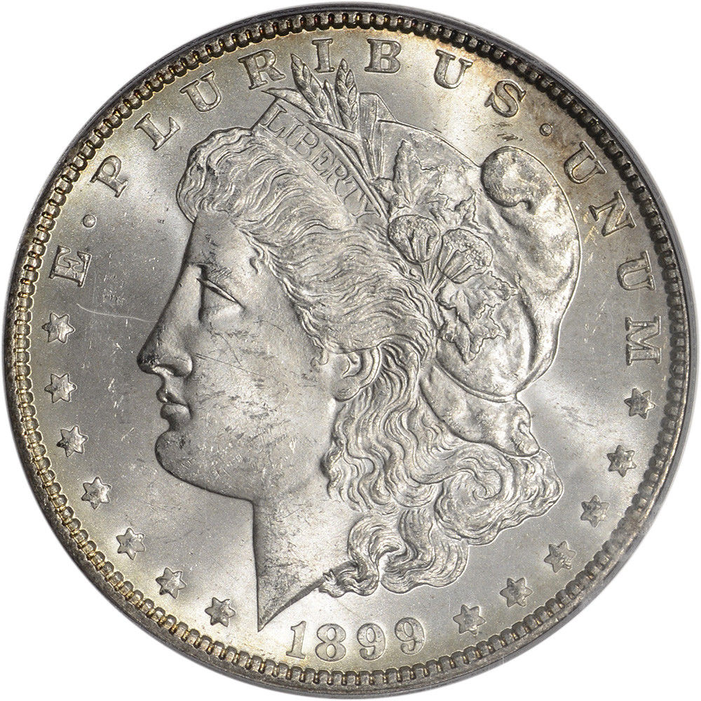 1899 US Morgan Silver Dollar $1 - PCGS MS63 - Tough P Mint