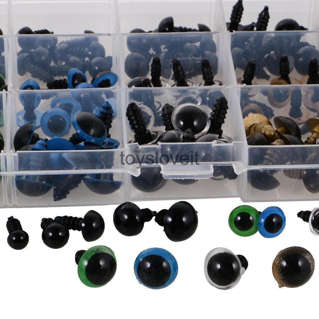 6-20mm Mixed Color Plastic Safety Eyes for Teddy Bear Soft Animal Toys DIY Craft