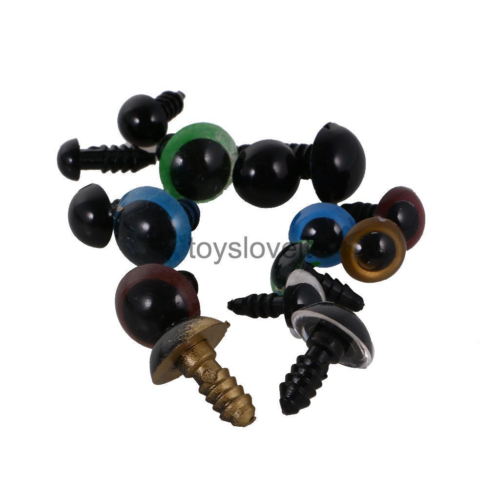 6-20mm Mixed Color Plastic Safety Eyes for Teddy Bear Soft Animal Toys DIY Craft