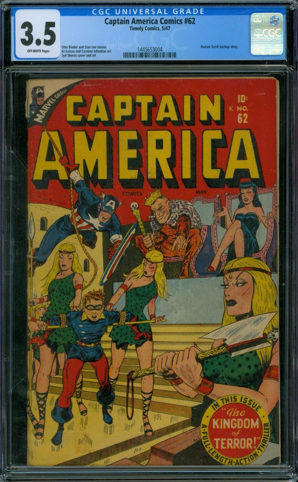 Captain America Comics 62 CGC 3.5 - OW Pages