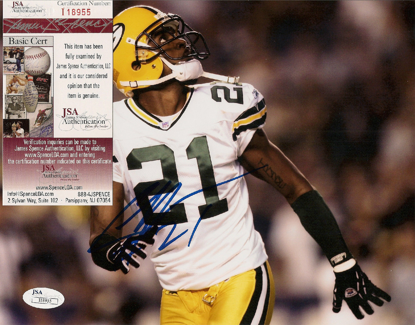 CHARLES WOODSON SIGNED AUTOGRAPHED 8X10 PHOTO JSA COA MINT BOLD AUTO PACKERS PSA