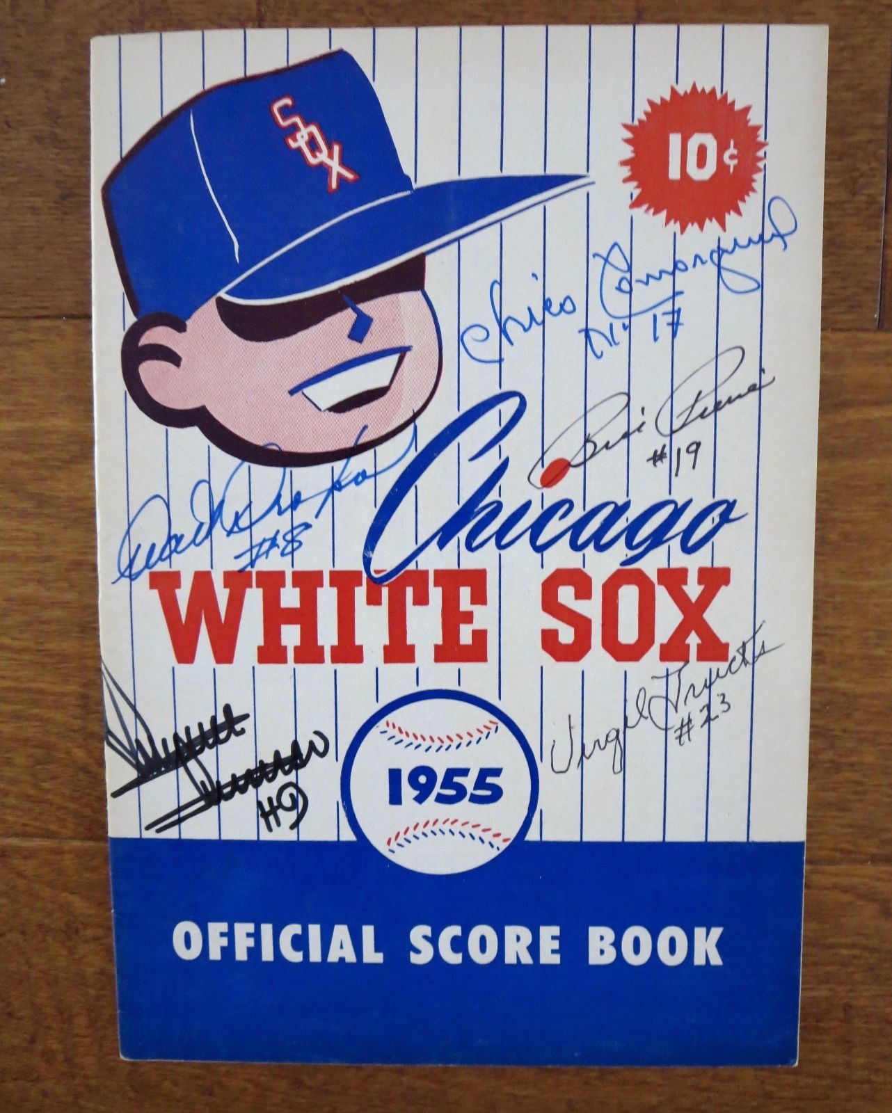 1955  CHICAGO WHITE SOX  BASEBALL VINTAGE  PROGRAM W/RARE "AUTOGRAPHIES!"