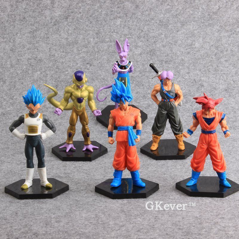 Anime 6 Pcs/Set Dragon Ball Z Super Saiyan PVC Toys God Son Goku Vegeta PVC