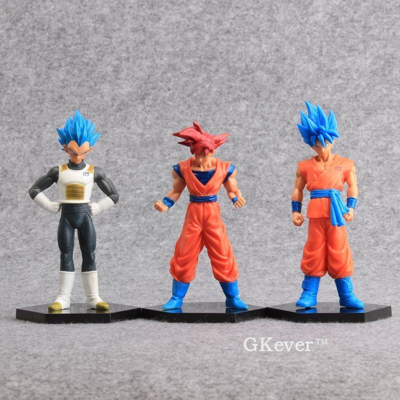 Anime 6 Pcs/Set Dragon Ball Z Super Saiyan PVC Toys God Son Goku Vegeta PVC