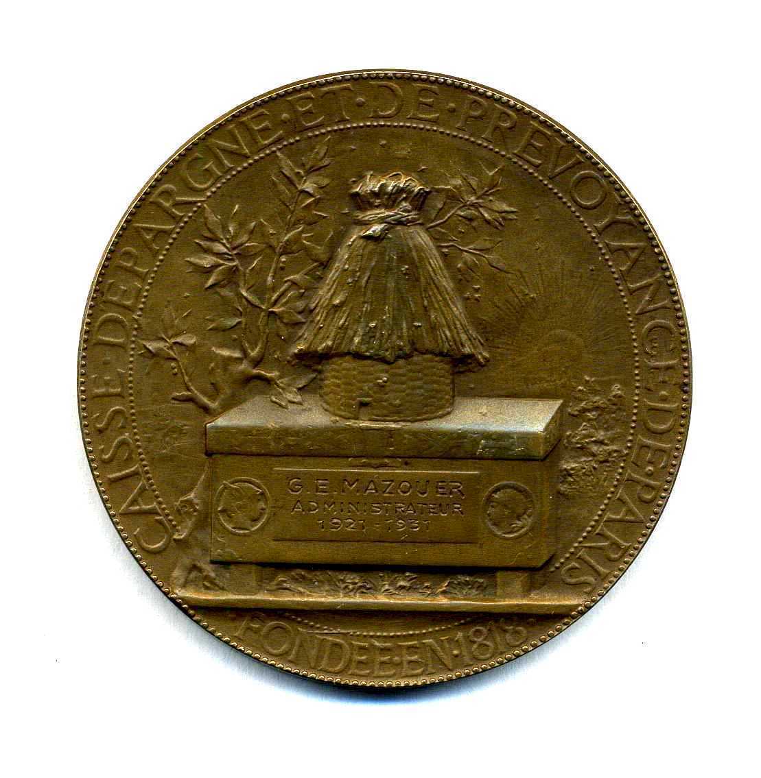 Art Nouveau - Savings and Provident – Bronze medal 1921-1931 by J.C Chaplain