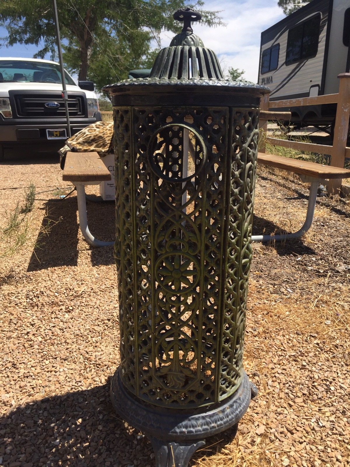 Early 1900's Vintage Wood Burning Stove Cast Iron Enamel Finish