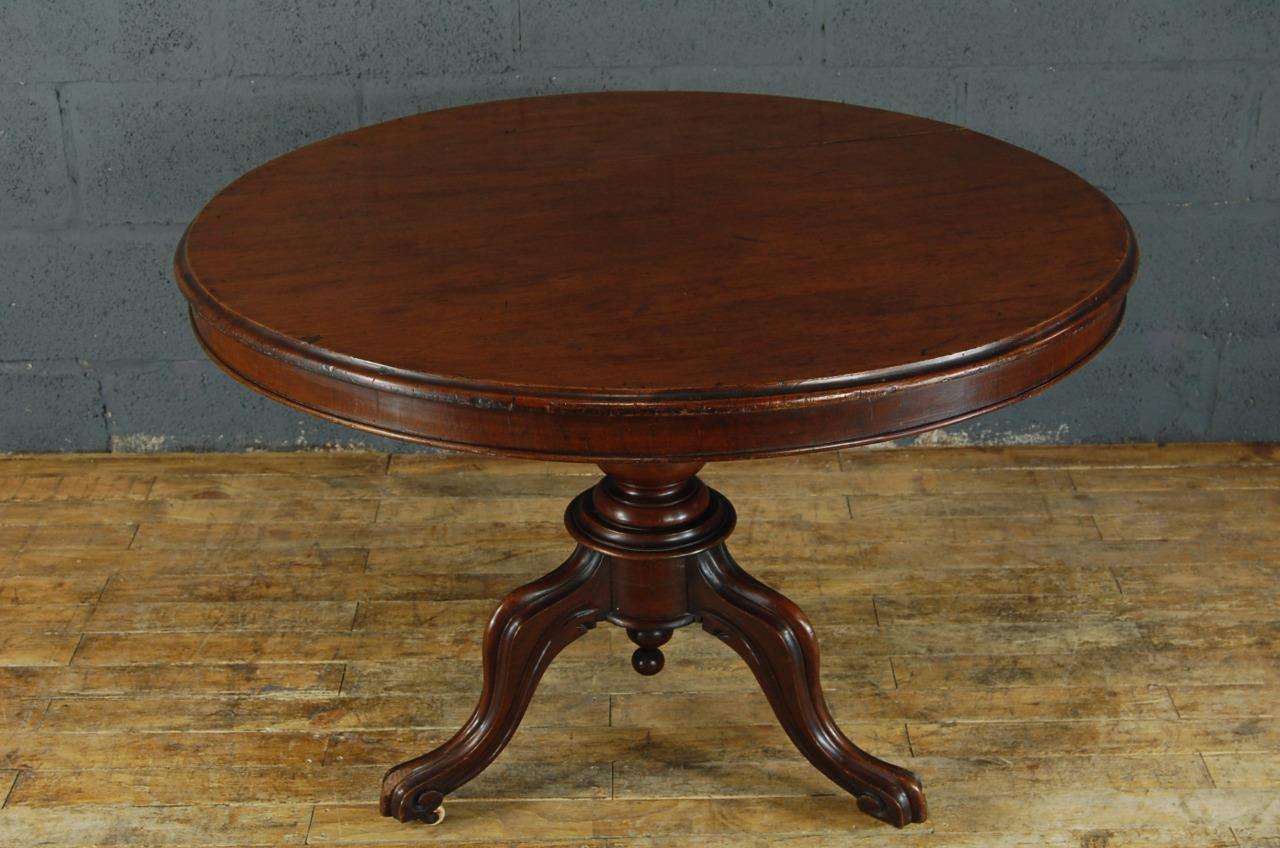 Antique Victorian Mahogany Breakfast Dining Round Table