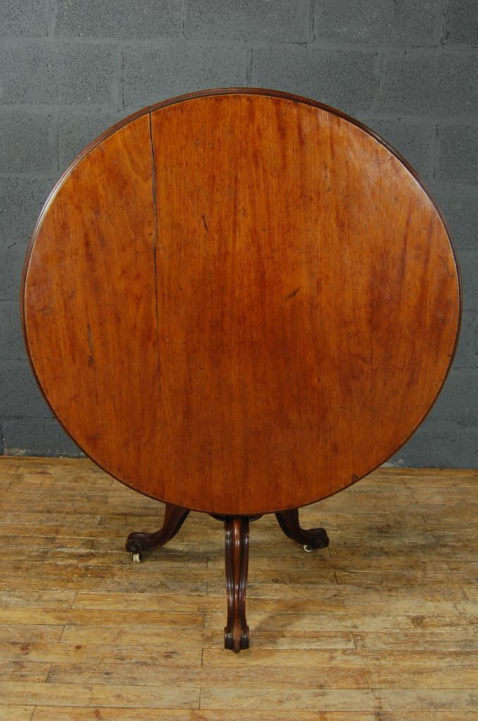 Antique Victorian Mahogany Breakfast Dining Round Table