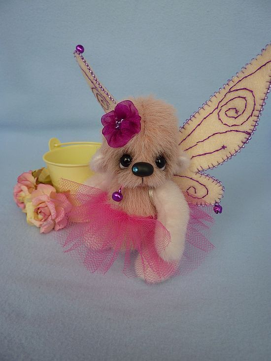 "Tinkerbell" - 10.5 cm  artist teddy bear (Happyteddy by Aleksandra J.)