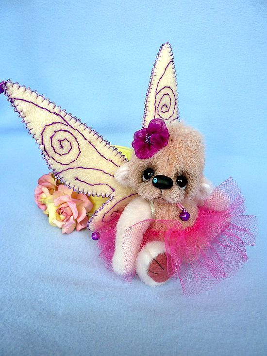 "Tinkerbell" - 10.5 cm  artist teddy bear (Happyteddy by Aleksandra J.)