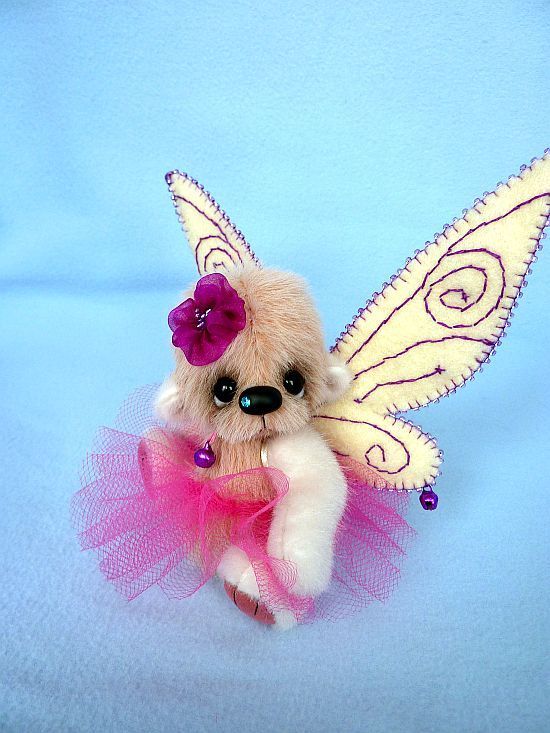 "Tinkerbell" - 10.5 cm  artist teddy bear (Happyteddy by Aleksandra J.)