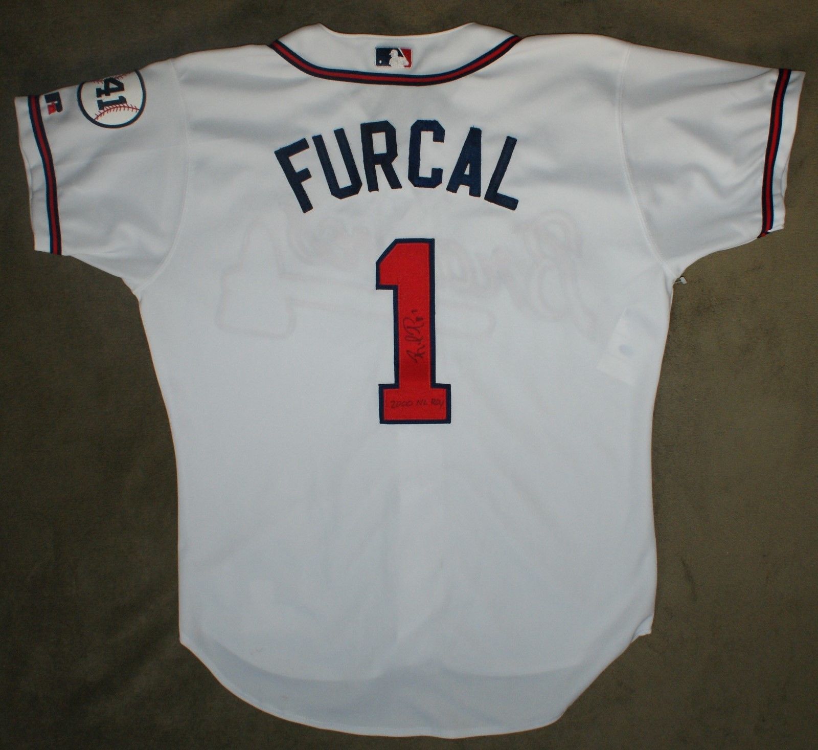 2001 Rafael Furcal Signed Game Worn Used Atlanta Braves Home Jersey, MEARS A10