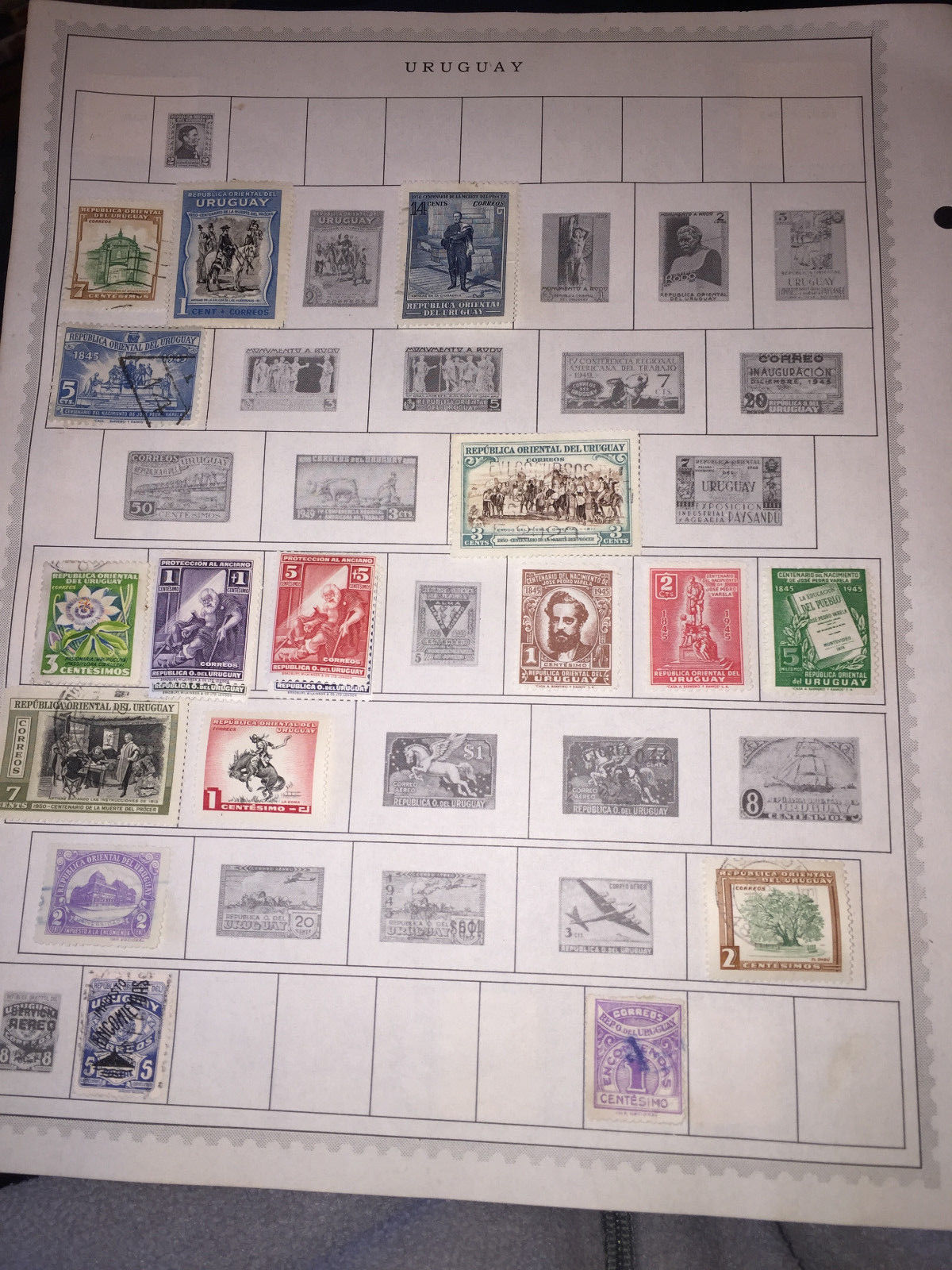 VINTAGE LOT OF 10 UNUSED AND 15 USED URUGUAY  STAMPS.    501