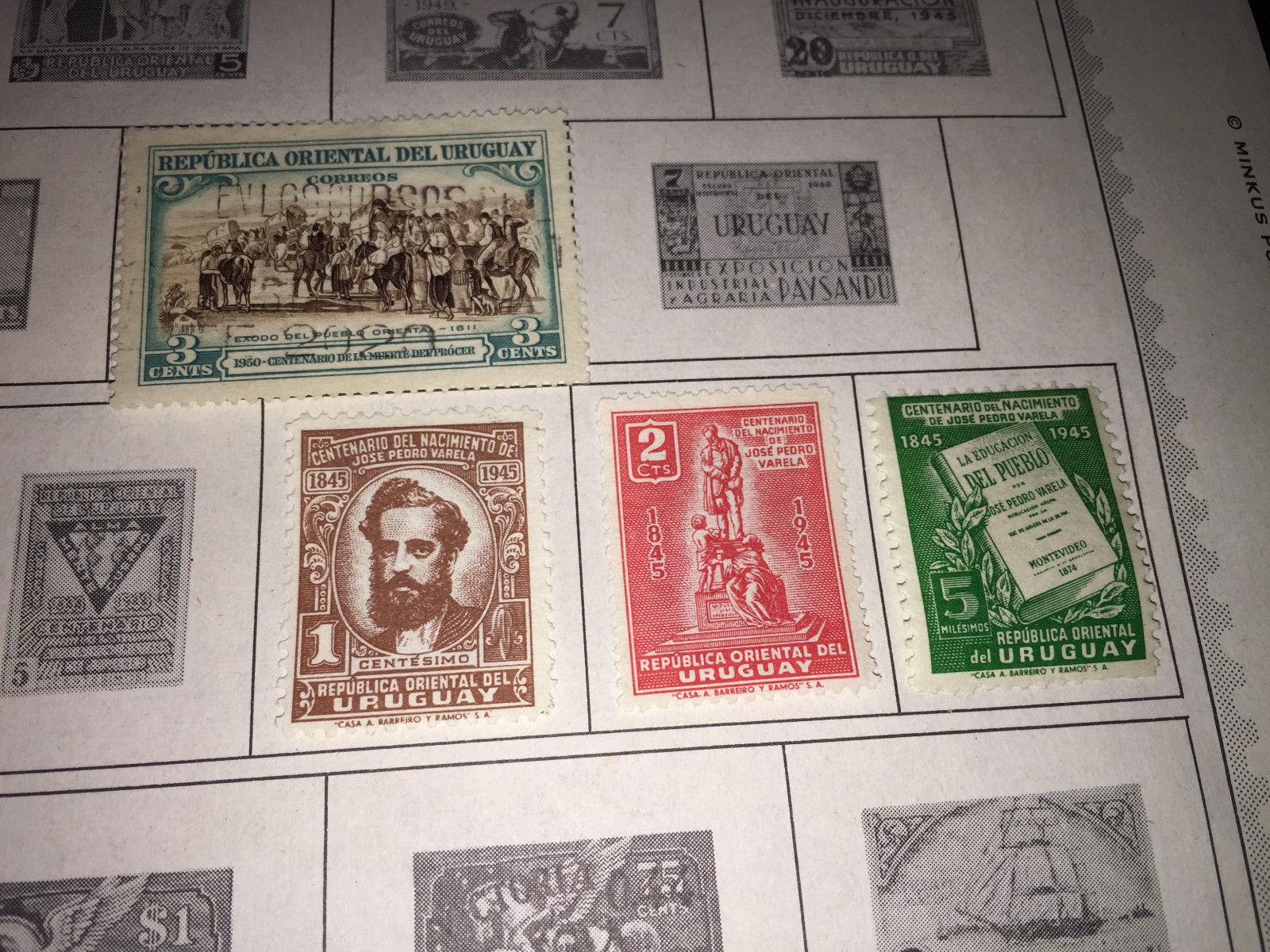 VINTAGE LOT OF 10 UNUSED AND 15 USED URUGUAY  STAMPS.    501