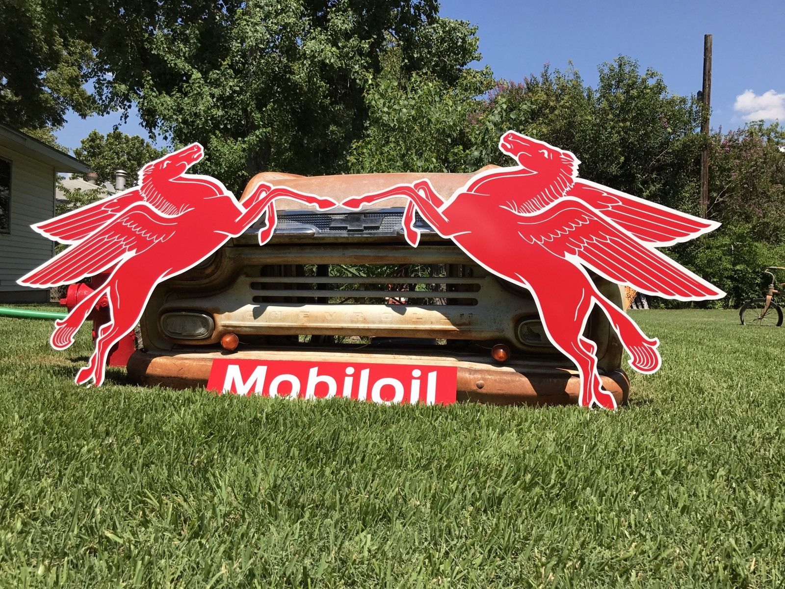 Antique Vintage Old Style Mobil Pegasus Left And Right Sign! *SALE!!!*