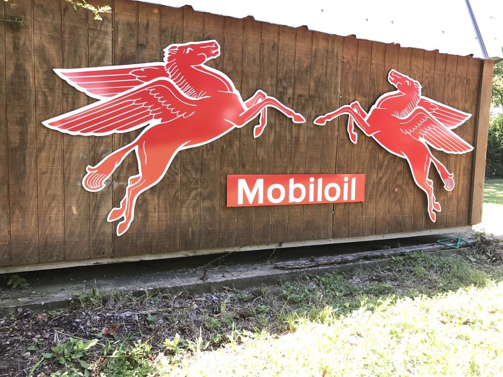 Antique Vintage Old Style Mobil Pegasus Left And Right Sign! *SALE!!!*