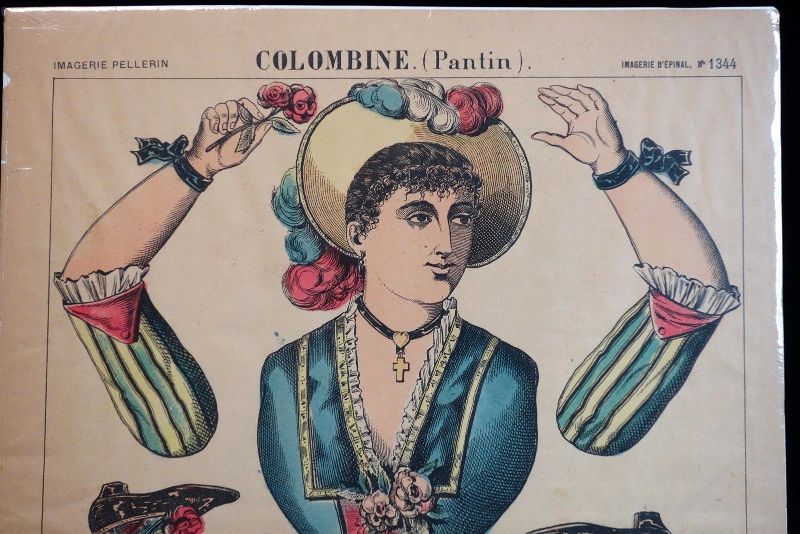 Pantin - Colombine Jumping Jacks c1860s Imagerie d'Epinal 1344 Paper Doll