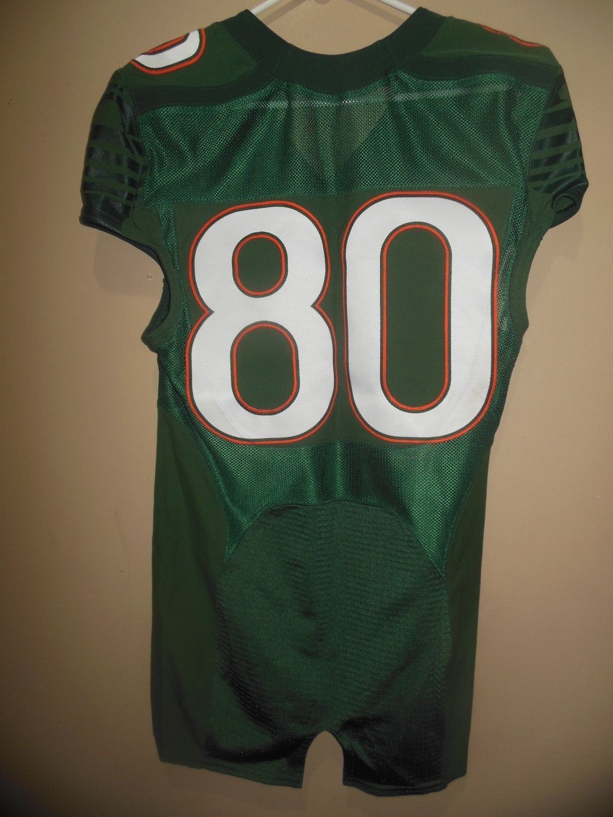 MIAMI HURRICANES GAME USED FOOTBALL JERSEY ALL SEWN