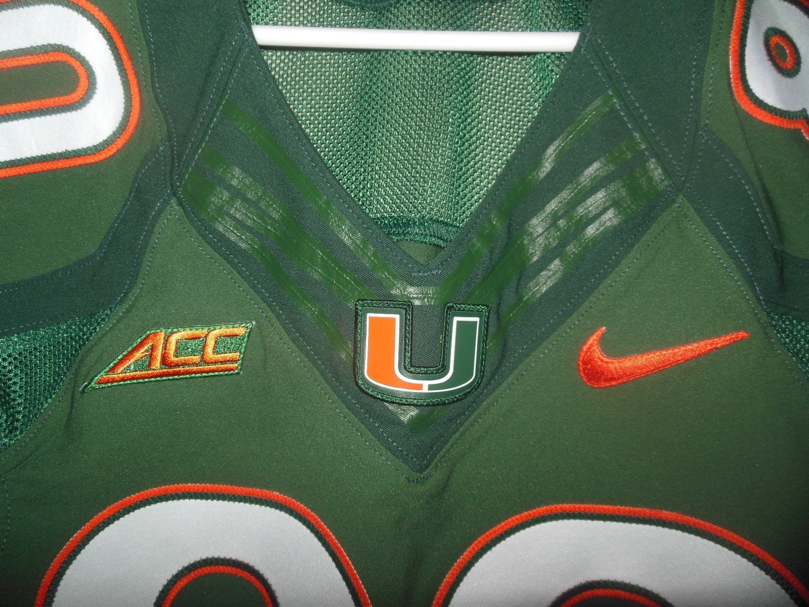 MIAMI HURRICANES GAME USED FOOTBALL JERSEY ALL SEWN