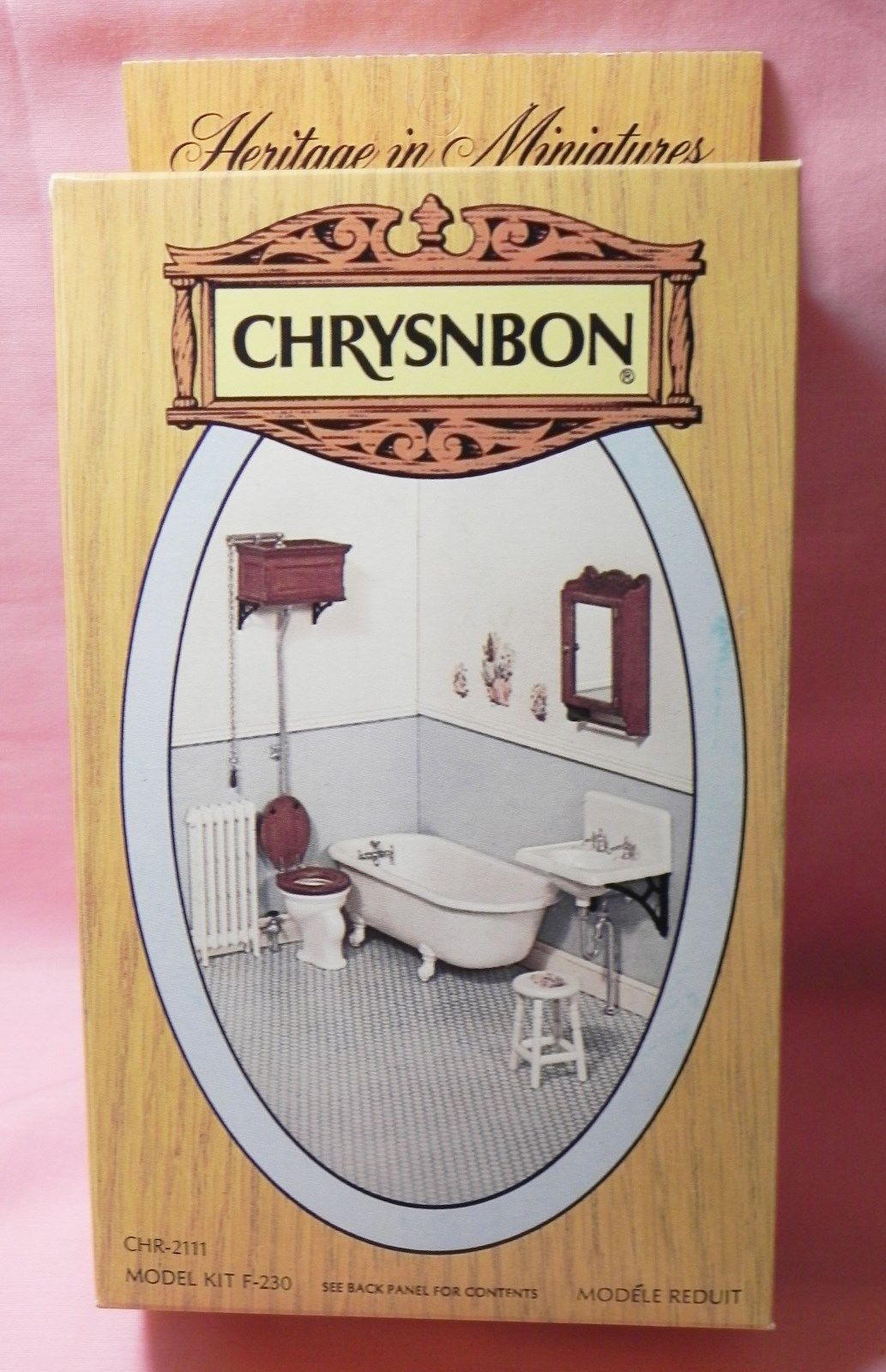 Dollhouse Miniature Vintage Victorian Bathroom Kit Chrysnbon F-230 1:12 Scale