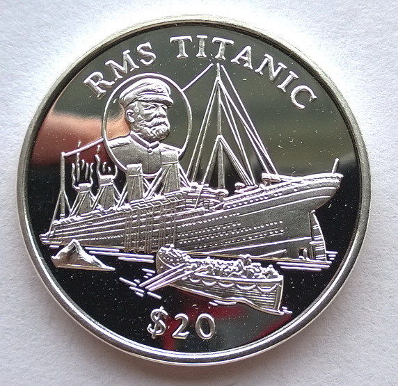 Liberia 1998 Titanic 20 Dollars 1oz Silver Coin,Proof