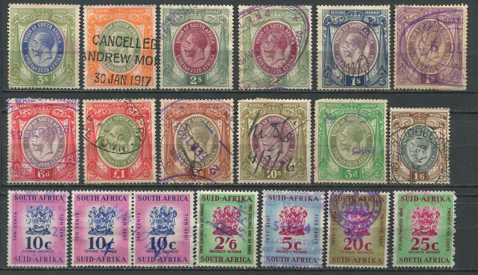 REVENUES South Africa revenue stamps collection