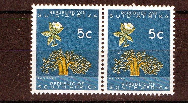 SOUTH AFRICA 1960s 5c DEFINITIVE SHOOTING STAR & BAOBAB VARIETY U/M