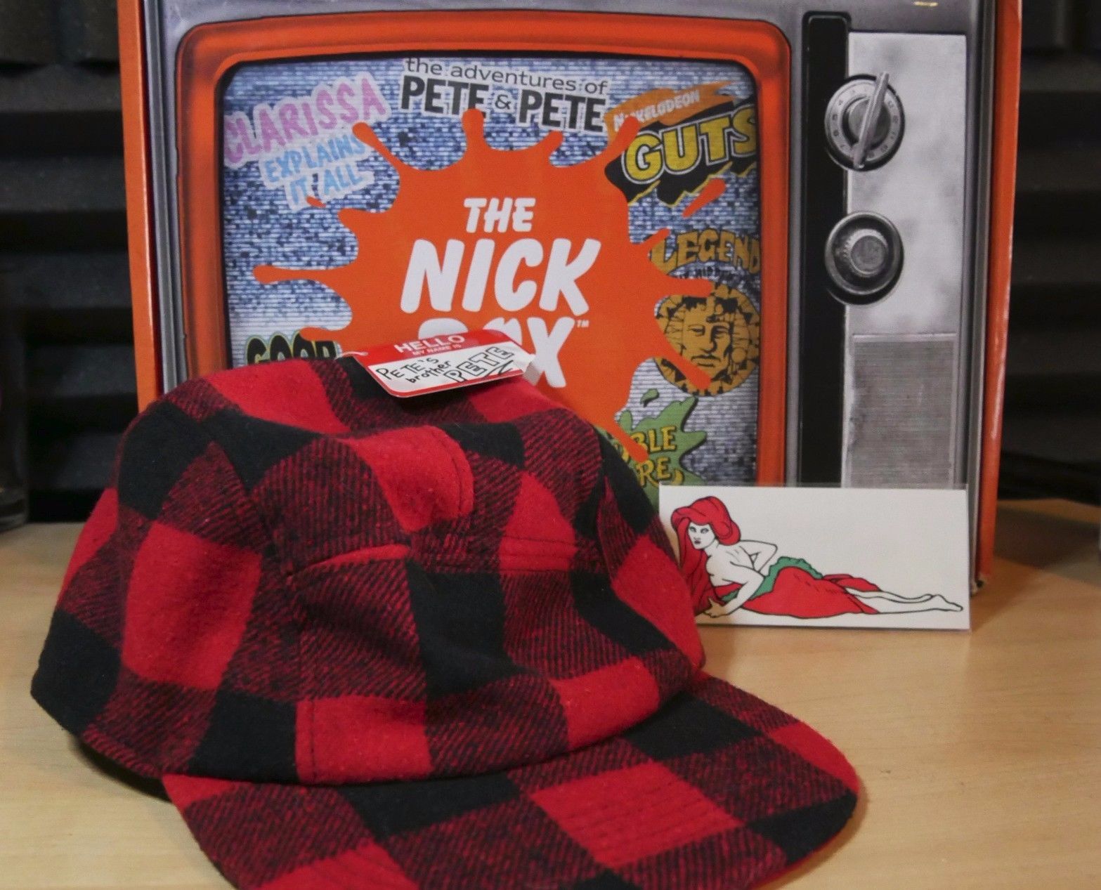 Nickelodeon Adventures of Pete and Pete Hat & Tattoo The Nick Box Exclusive NEW