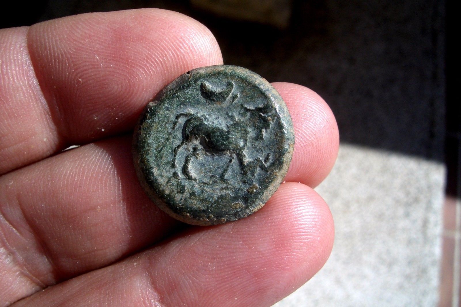 A66* EXCELLENT CELTIBERIAN SEMIS CASTULO MINT SPAIN 120-20 BC GREEN PATINA