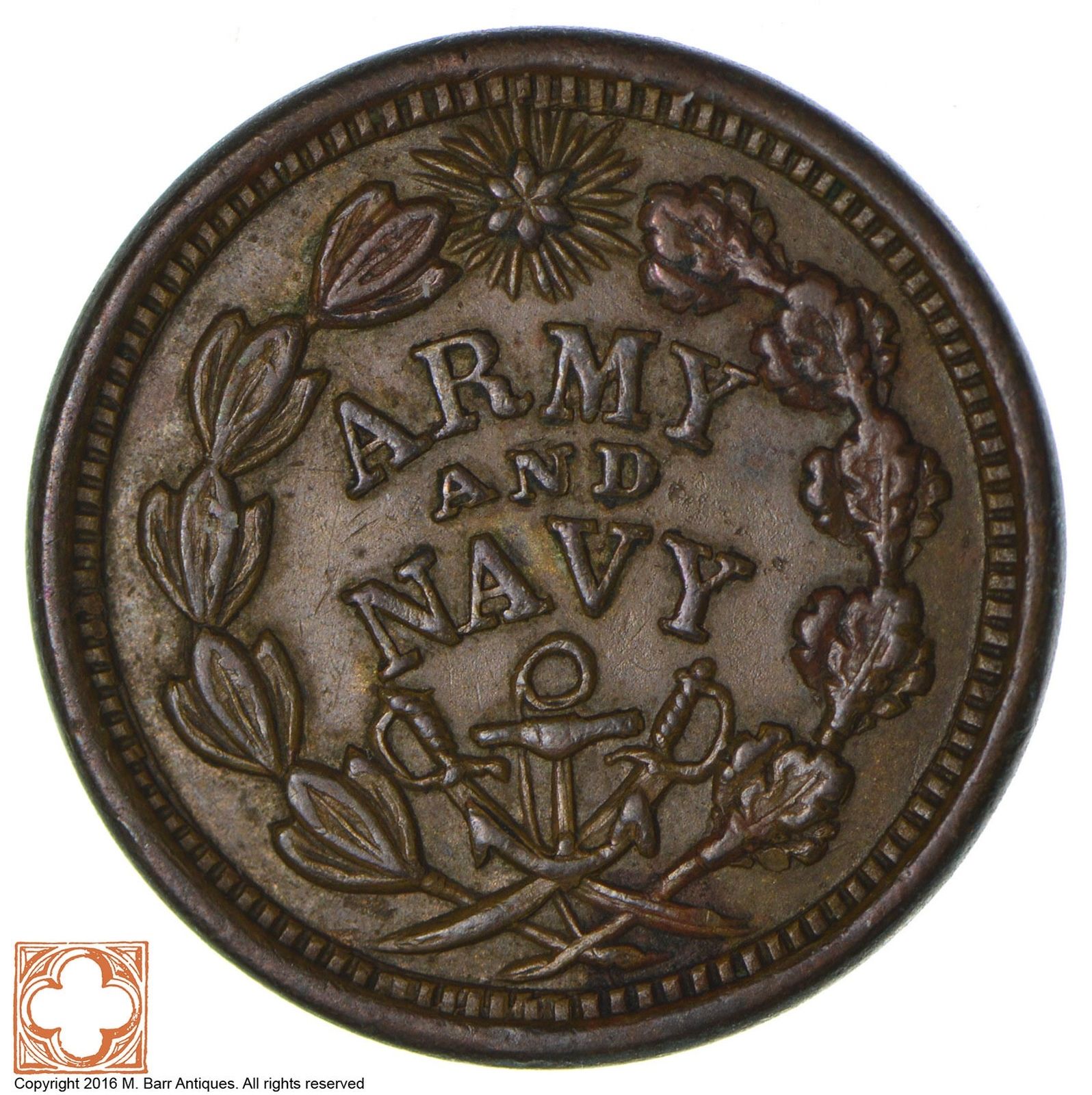 1863 The Flag Of Our Union / Army & Navy Civil War Token 207/325 *6652