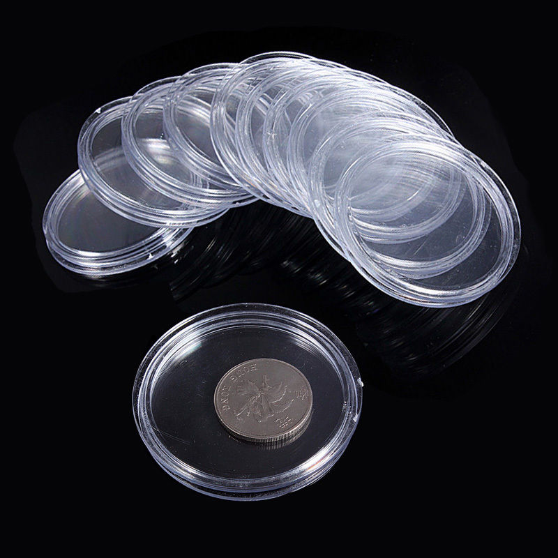 Clear Coin Capsules Commemorative Coins Containers Boxes Holders 10*Coin Capsule