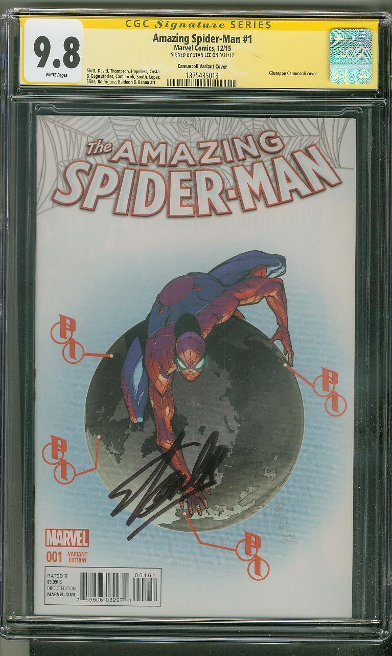 Amazing SPIDER MAN 1 CGC SS 9.8 Stan Lee Signed Camuncoli Variant Cover