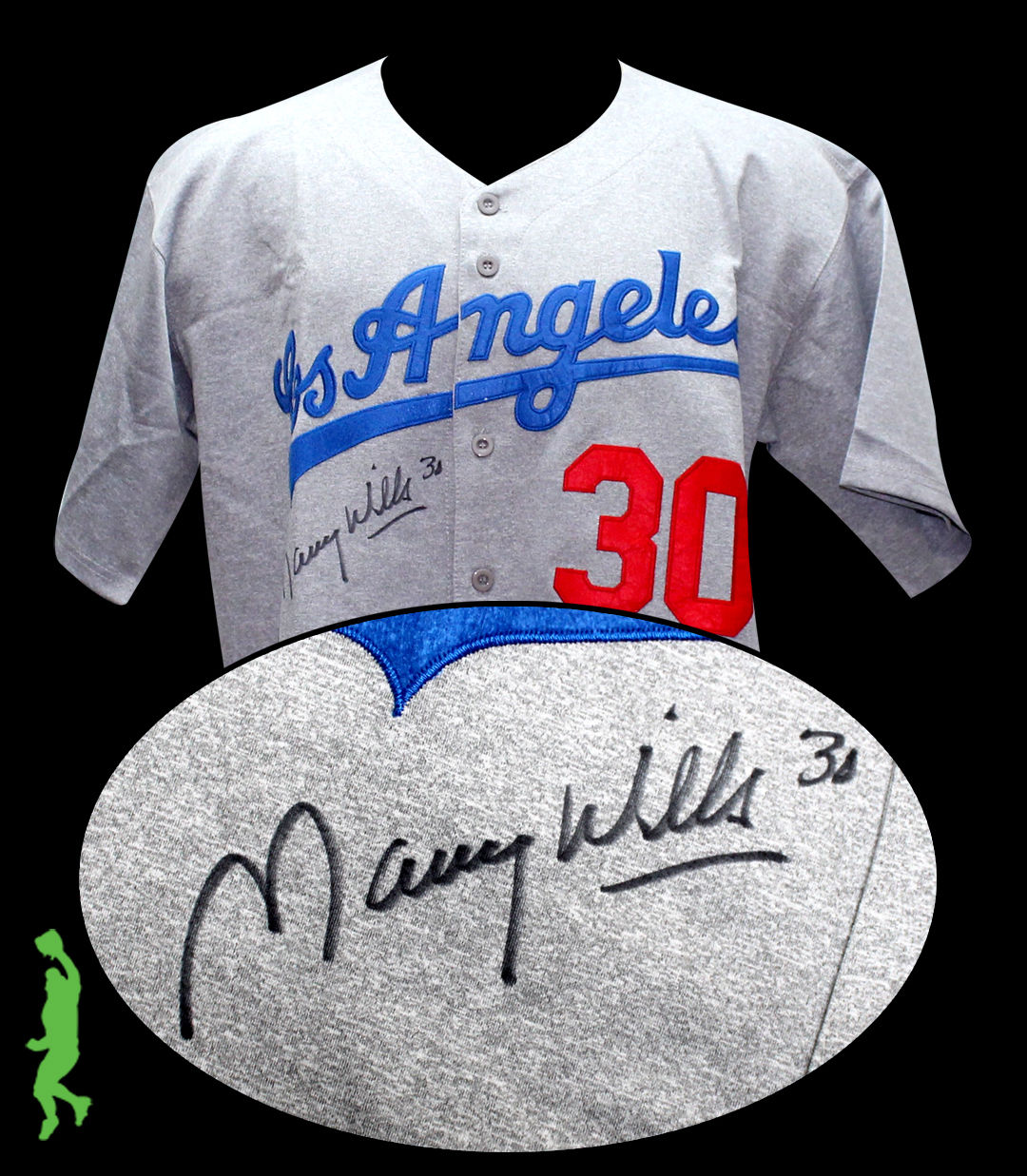 MAURY WILLS AUTOGRAPHED SIGNED LOS ANGELES DODGERS BASEBALL JERSEY JSA COA