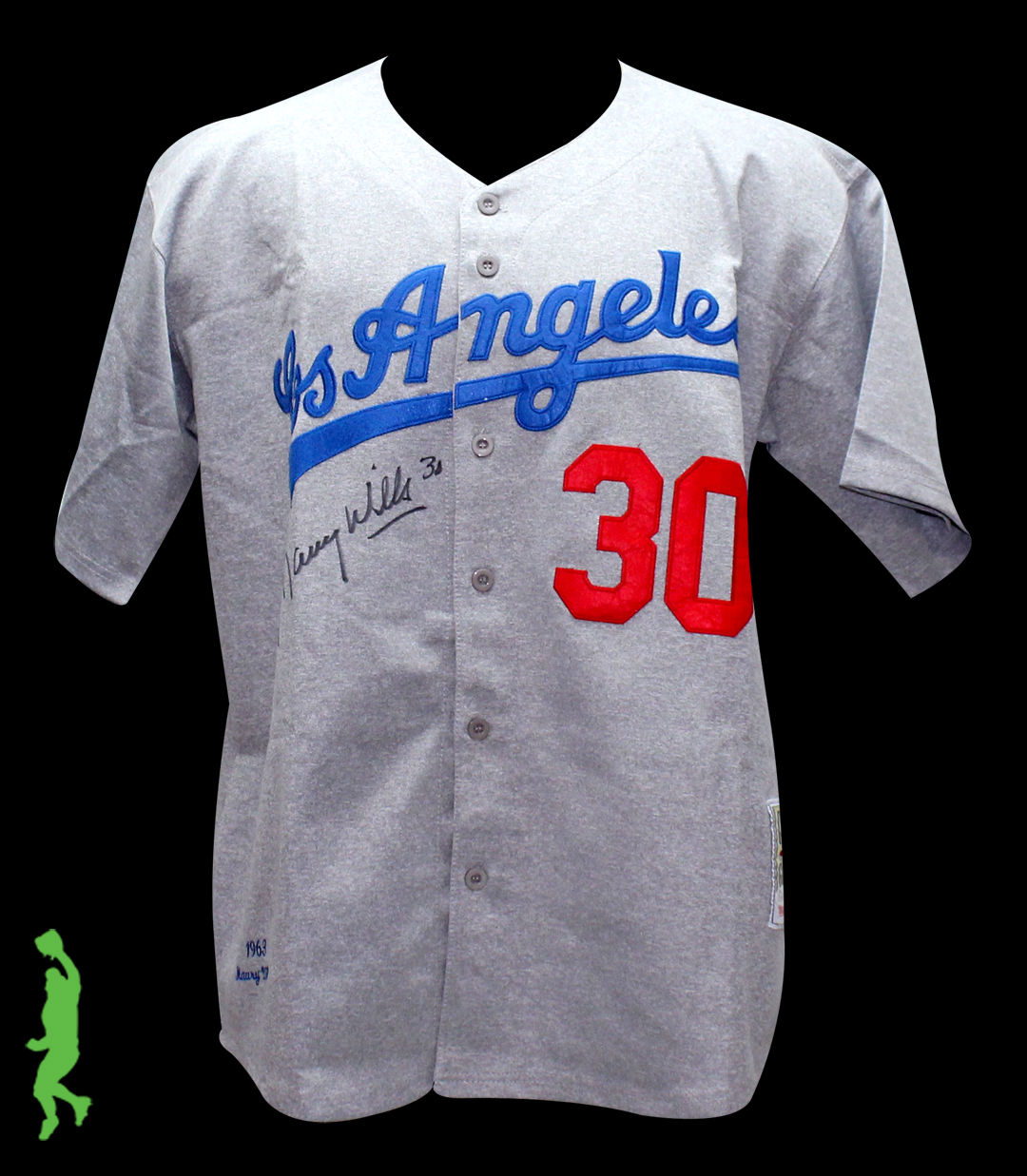 MAURY WILLS AUTOGRAPHED SIGNED LOS ANGELES DODGERS BASEBALL JERSEY JSA COA