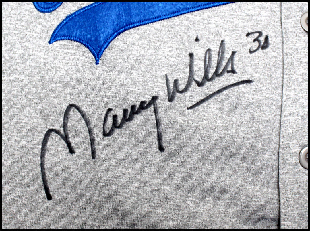 MAURY WILLS AUTOGRAPHED SIGNED LOS ANGELES DODGERS BASEBALL JERSEY JSA COA