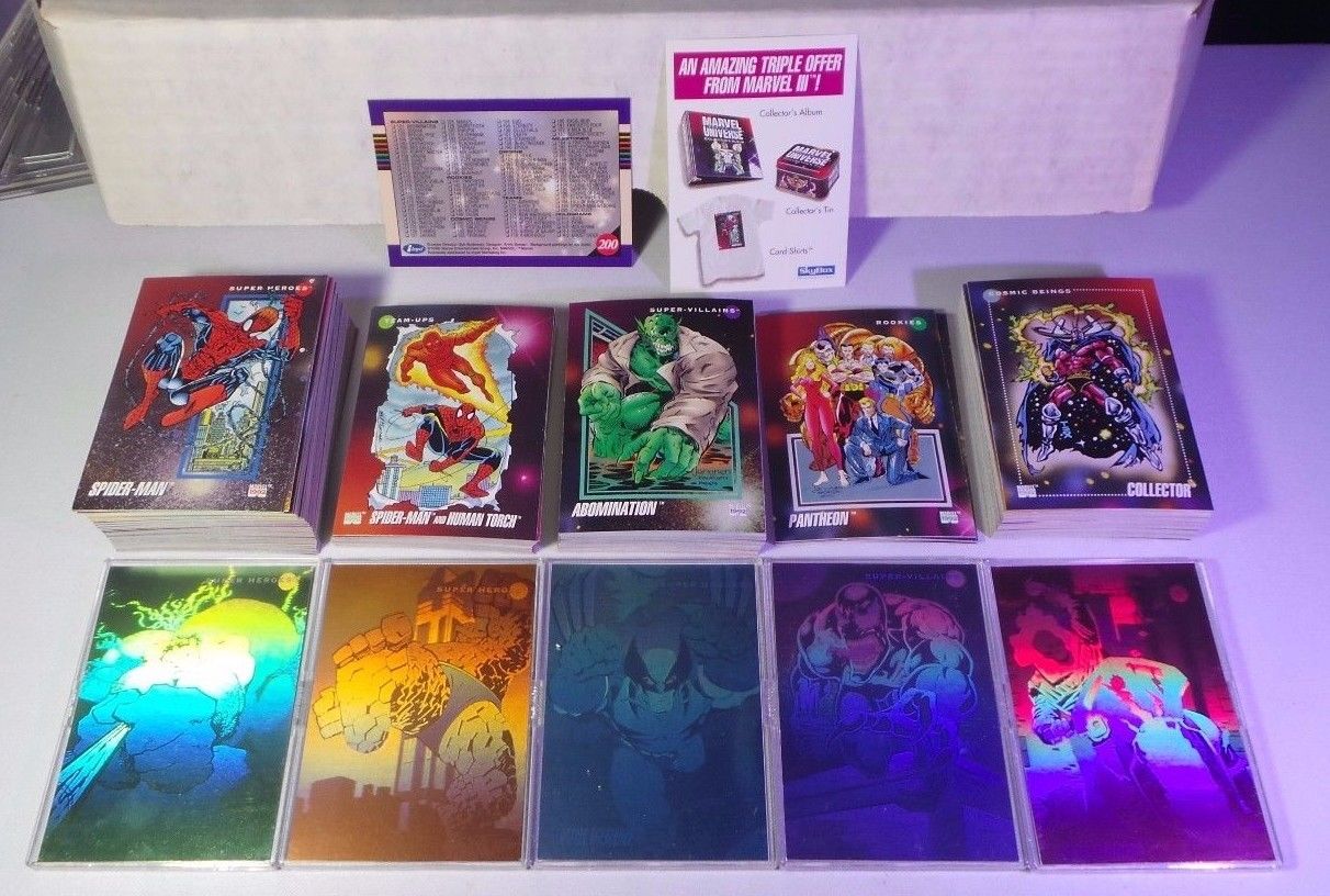 1992 IMPEL MARVEL UNIVERSE SERIES 3 200 CARD COMPLETE SET + 5 Holograms NM/MT