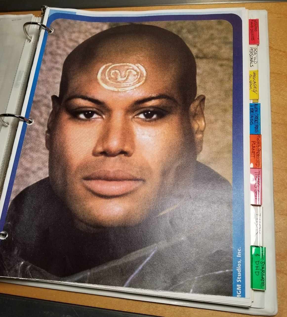 Stargate SG-1 production prop art binder