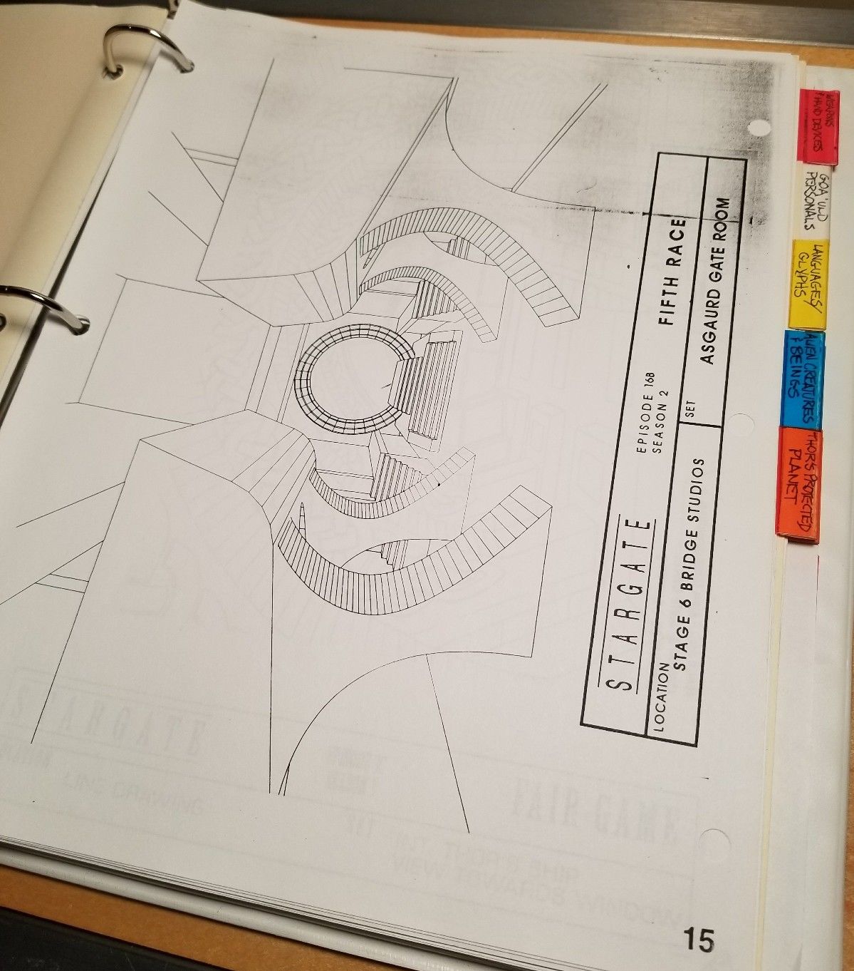 Stargate SG-1 production prop art binder