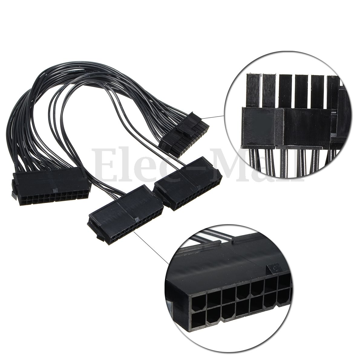 3 PORT 20+4PIN PSU Power Supply ATX 24 Pin Motherboard Adapter Connector Cable