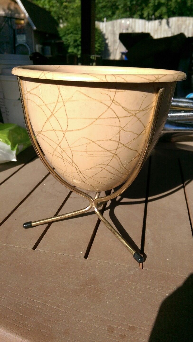 Mid Century Modern Fiberglass Beco Petite Bullet Planter