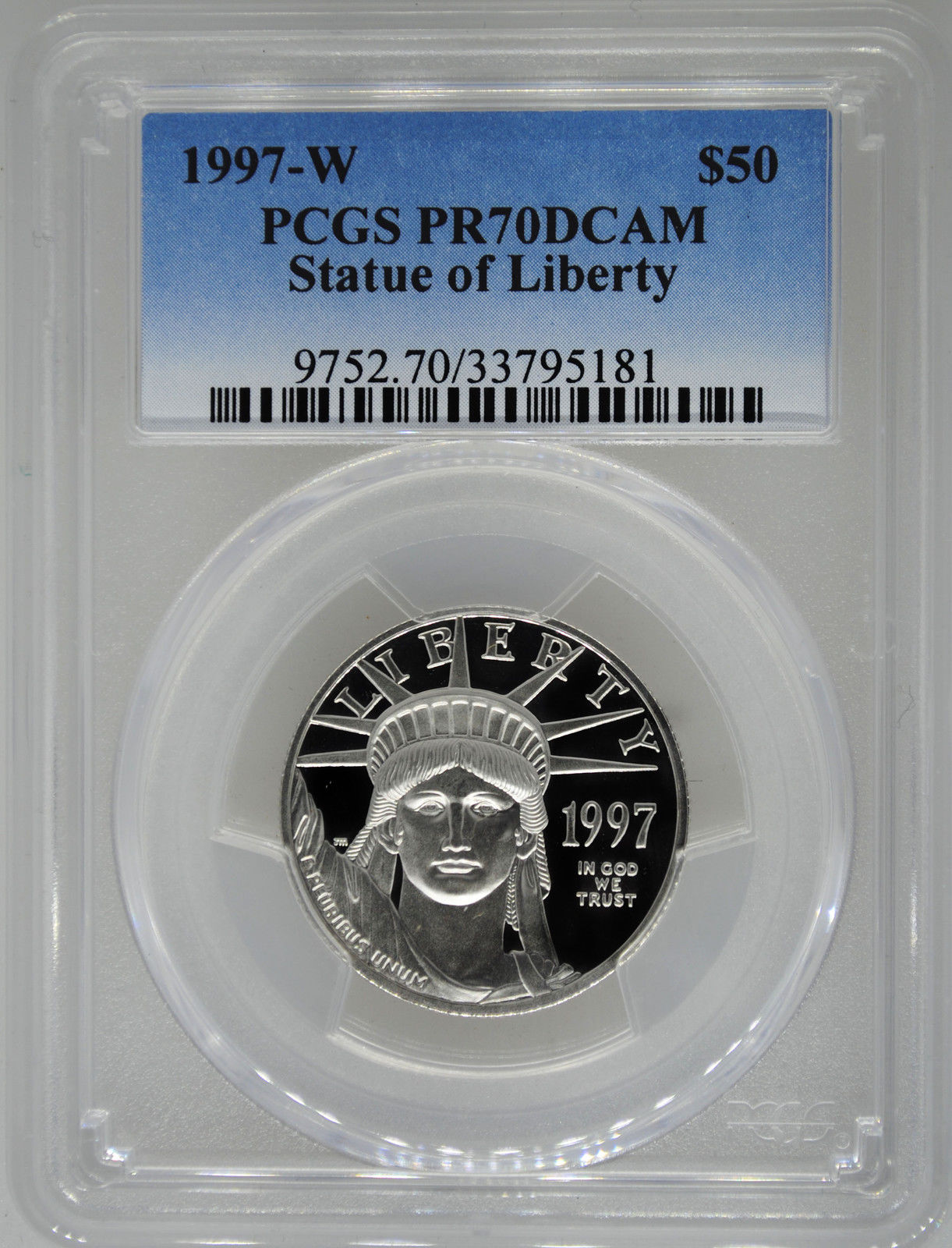 1997-W PCGS PR70 1/2 oz Proof Platinum Eagle $50