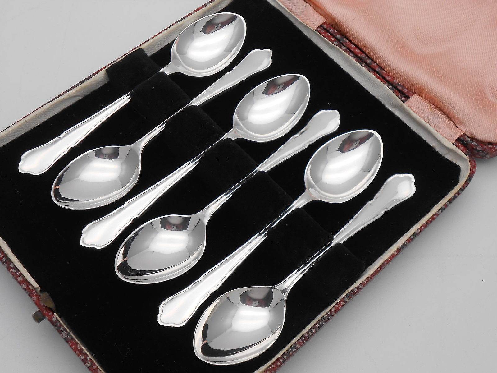 DUBARRY PATTERN - COFFEE SPOONS SET - SILVER PLATED - CASED - VINTAGE