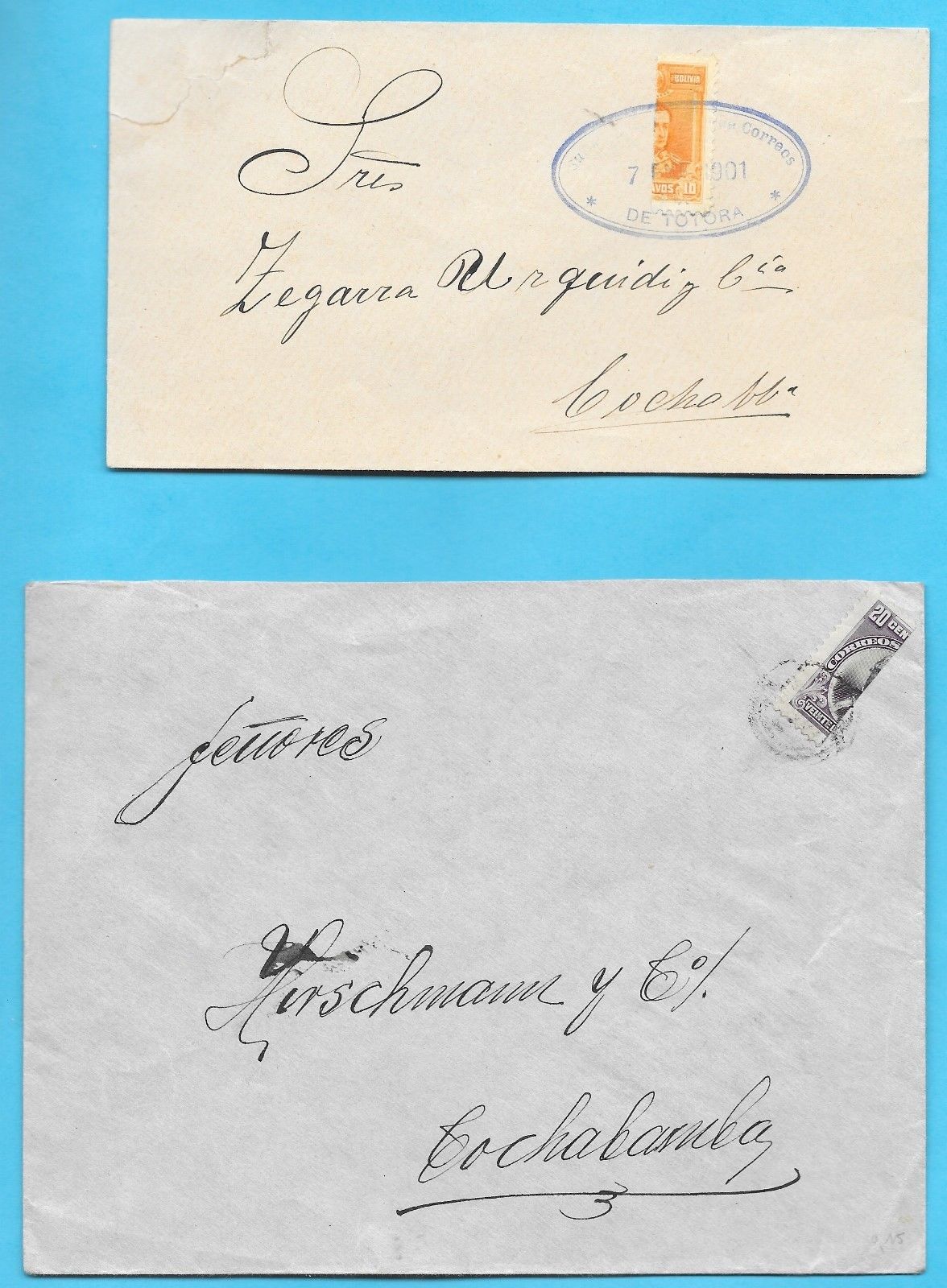 Attractive Offer of Bisected Stamps on 5 covers from Bolivia - 1901/1923