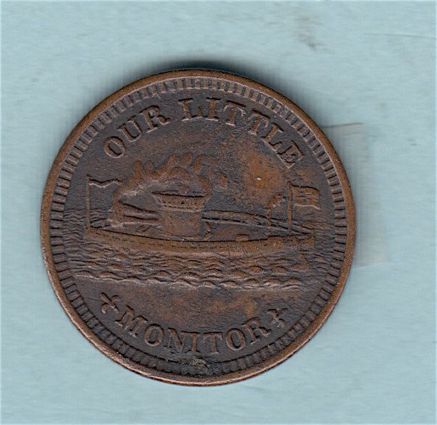 1863 Patriotic Civil War Token OUR LITTLE MONITOR / ANCHOR *SHARP DETAIL!* US