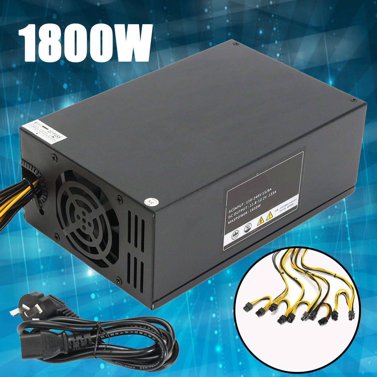 1800W 6 Pin Miner Mining Dedicated Power Supply For Antminer Coin A6 A7 S7 L3 R4