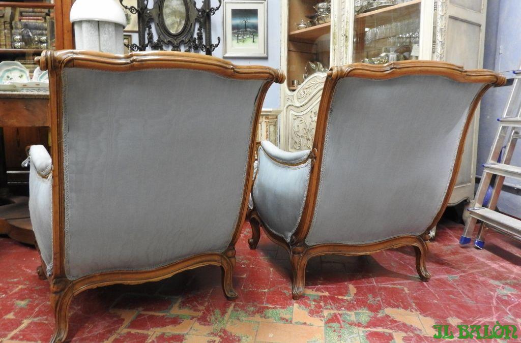 PAIR OF ANCIENT CHAIRS ARMCHAIRS WALNUT BERGERE PERIOD EARLY 900